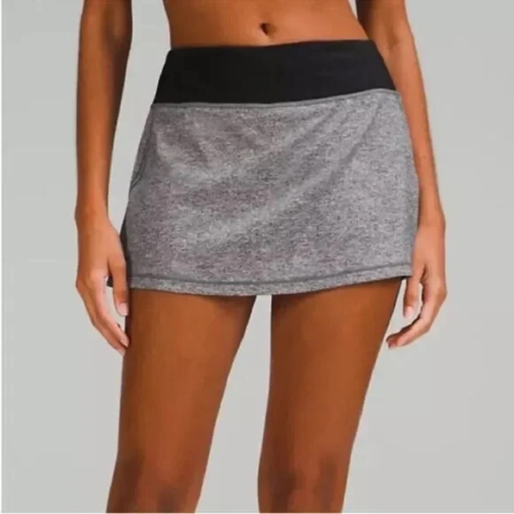 Lululemon Pace Rival Skirt Skort Heather Lux Multi Black Athleisure Women's 6